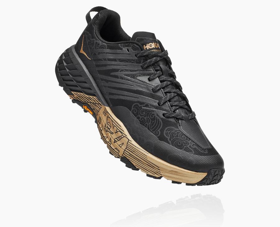 Hoka One One Trail Schoenen Dames - Speedgoat 4 Cny - Zwart/Goud - EH0569148